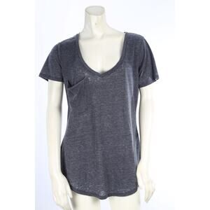 Z Supply T-Shirt Anthracite Pocket Short Sleeve Tee Scoop Neck Size S